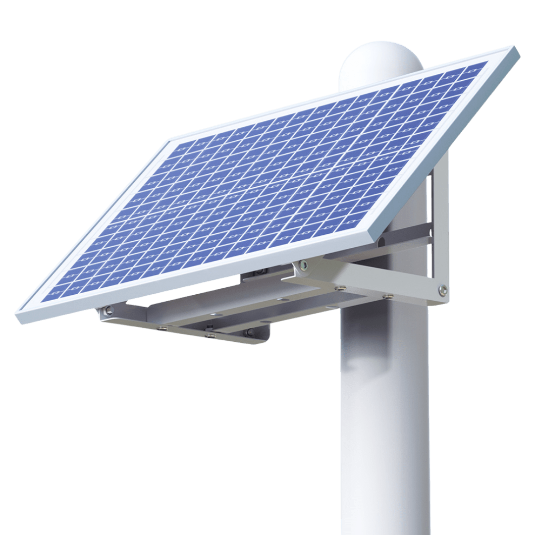 Small solar anel moutned on pole