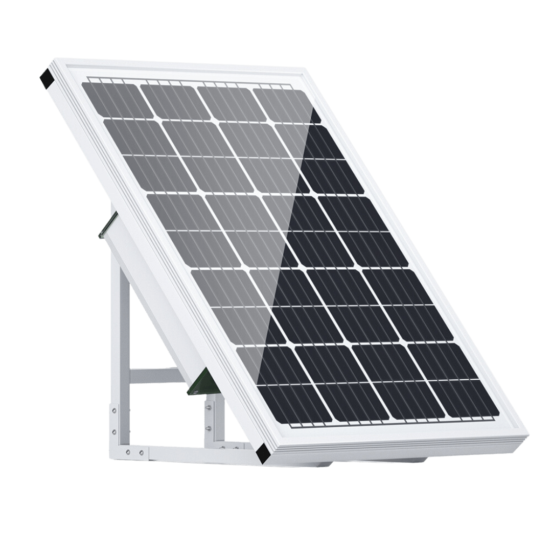 Solar kit panel on an angled mounting frame.
